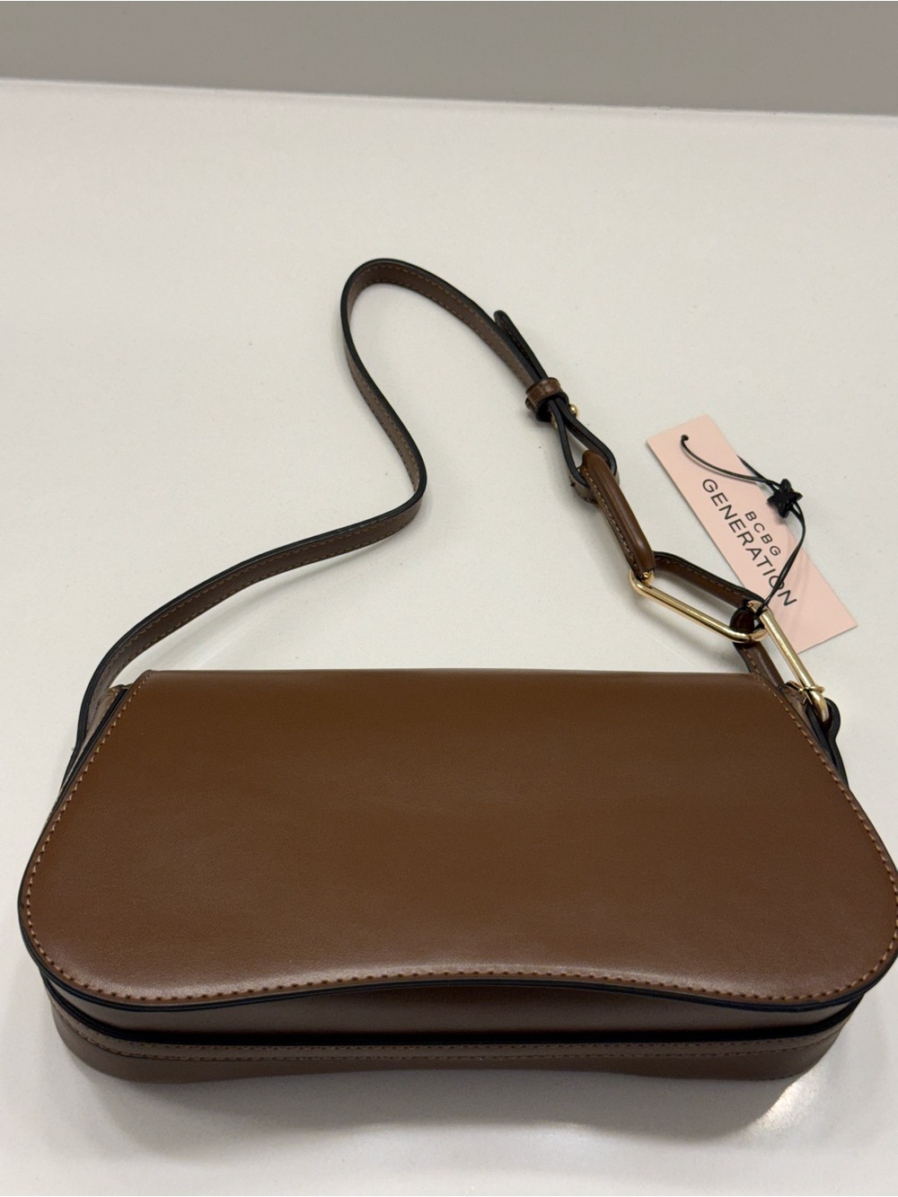 Brown  VEGAN Leather Crossbody Shoulder Bag NWT